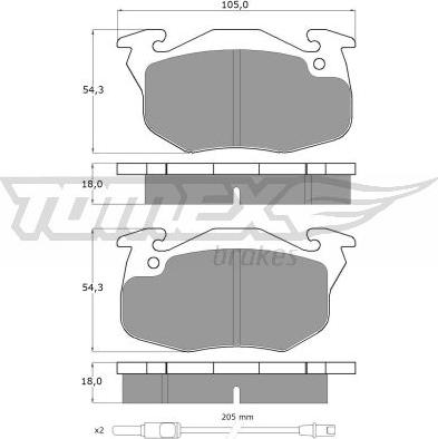 TOMEX brakes TX 10-34 - Brake Pad Set, disc brake www.parts5.com