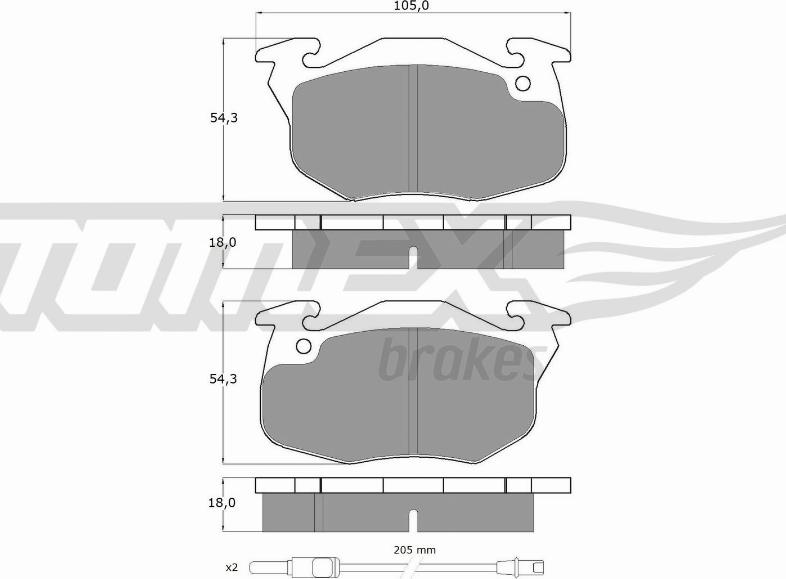 TOMEX brakes TX 10-34 - Komplet pločica, disk-kočnica www.parts5.com