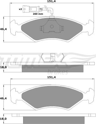 TOMEX brakes TX 10-281 - Komplet kočnih obloga, disk kočnica www.parts5.com