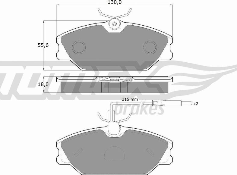 TOMEX brakes TX 10-76 - Комплект спирачно феродо, дискови спирачки www.parts5.com