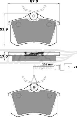 TOMEX brakes TX 10-782 - Piduriklotsi komplekt,ketaspidur www.parts5.com