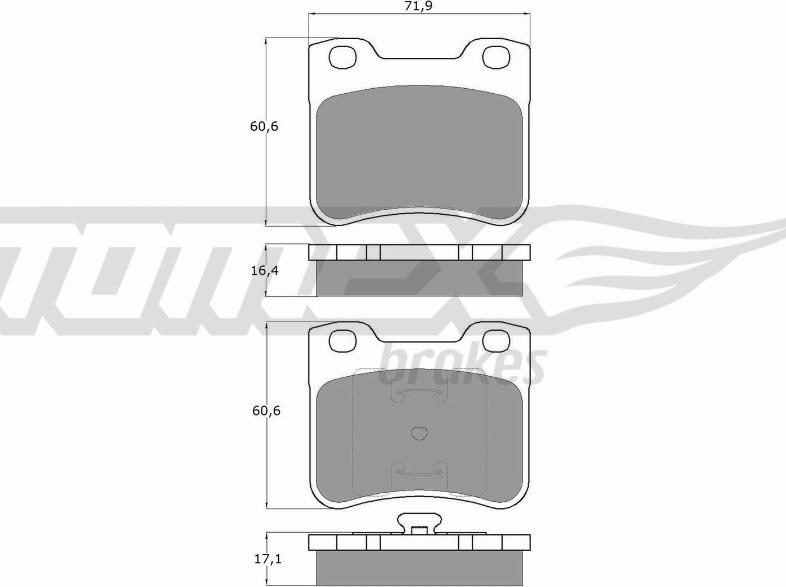 TOMEX brakes TX 11-96 - Тормозные колодки, дисковые, комплект www.parts5.com