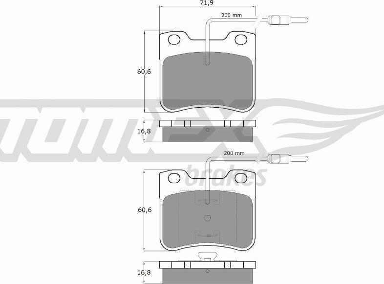 TOMEX brakes TX 11-97 - Тормозные колодки, дисковые, комплект www.parts5.com