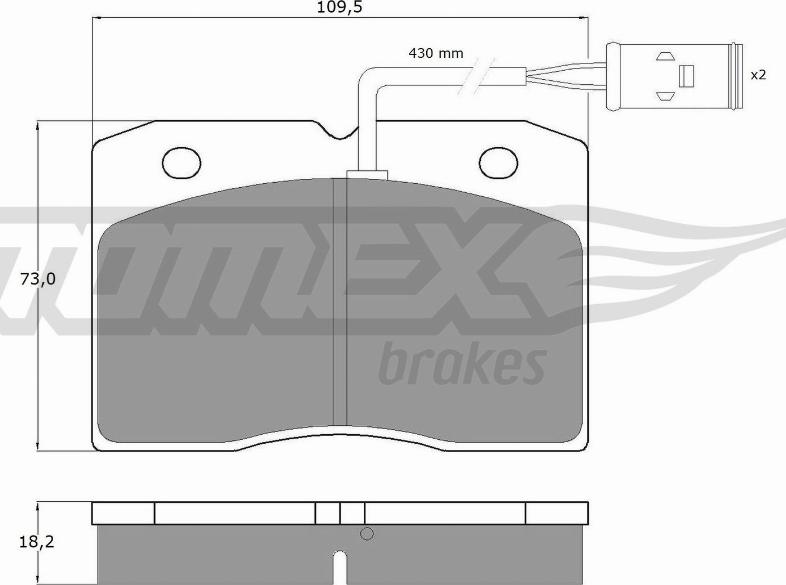 TOMEX brakes TX 11-40 - Тормозные колодки, дисковые, комплект www.parts5.com