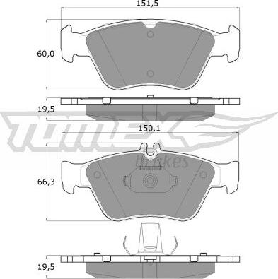 TOMEX brakes TX 11-47 - Fékbetétkészlet, tárcsafék www.parts5.com