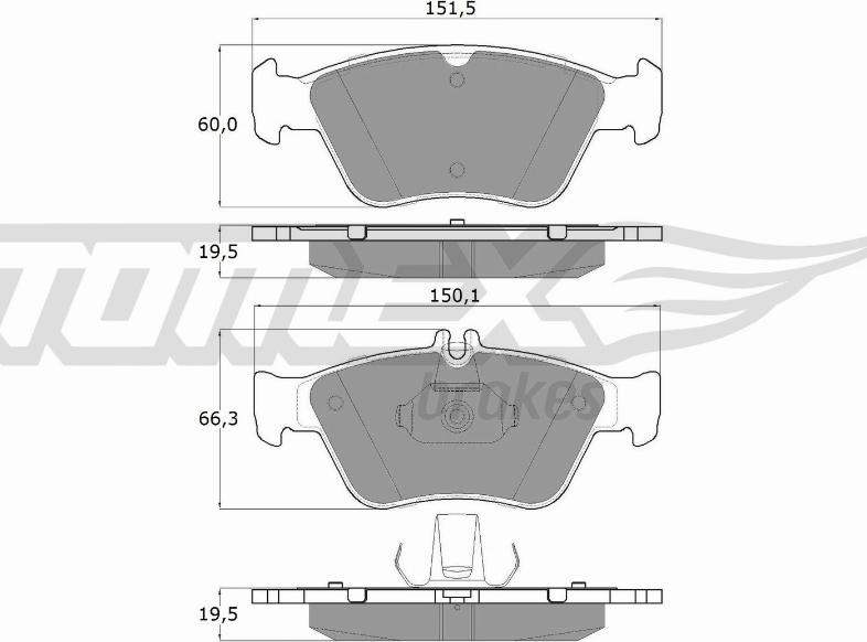 TOMEX brakes TX 11-47 - Fékbetétkészlet, tárcsafék www.parts5.com