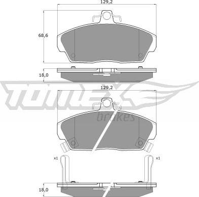 TOMEX brakes TX 11-51 - Fékbetétkészlet, tárcsafék www.parts5.com