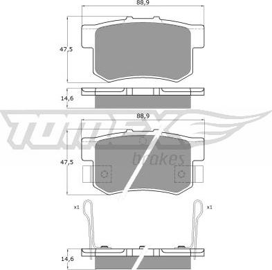 TOMEX brakes TX 11-00 - Zestaw klocków hamulcowych, hamulce tarczowe www.parts5.com