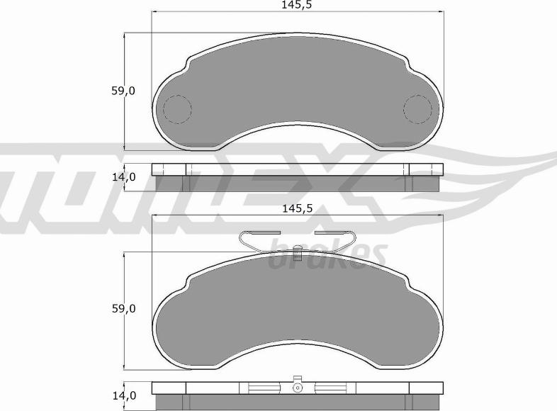 TOMEX brakes TX 11-14 - Fékbetétkészlet, tárcsafék www.parts5.com