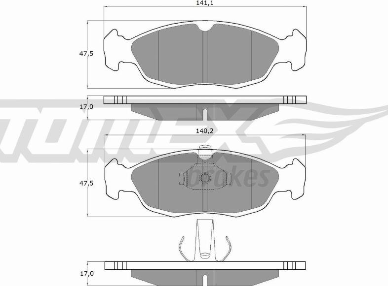 TOMEX brakes TX 11-71 - Тормозные колодки, дисковые, комплект www.parts5.com