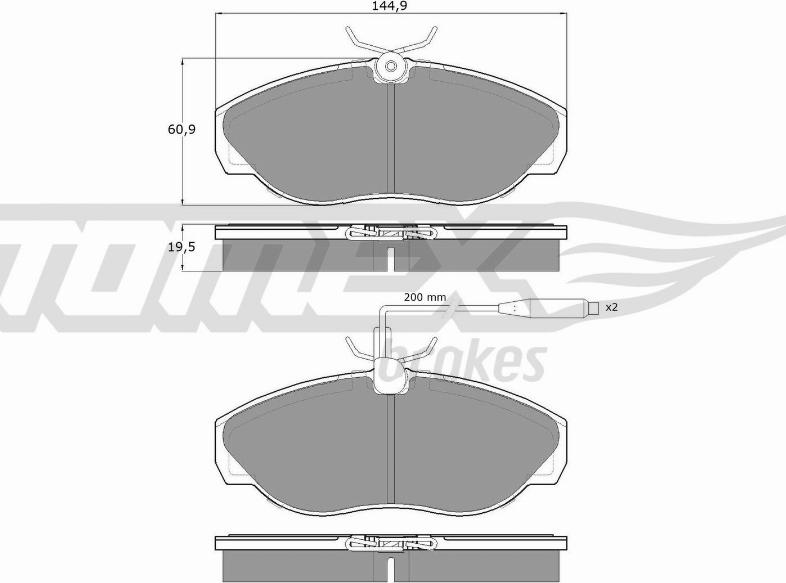 TOMEX brakes TX 11-72 - Fékbetétkészlet, tárcsafék www.parts5.com