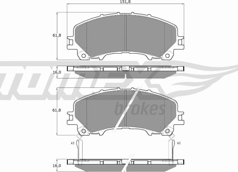 TOMEX brakes TX 18-99 - Brake Pad Set, disc brake www.parts5.com