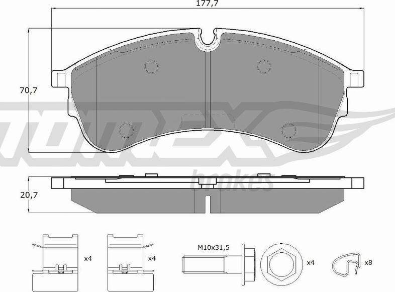 TOMEX brakes TX 18-59 - Brake Pad Set, disc brake www.parts5.com