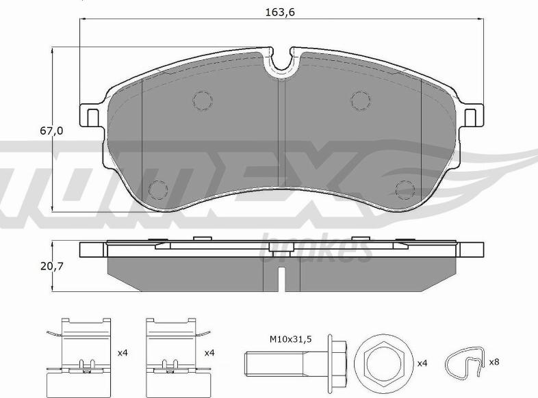 TOMEX brakes TX 18-58 - Brake Pad Set, disc brake www.parts5.com