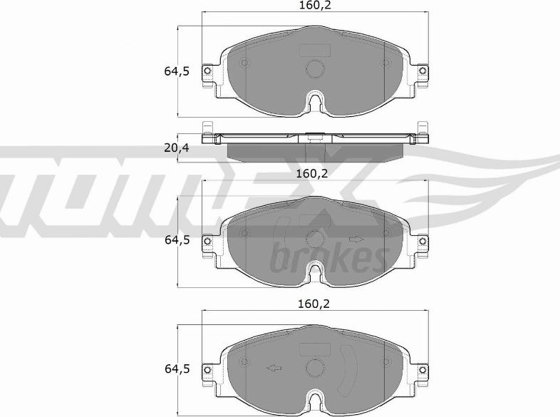 TOMEX brakes TX 18-05 - Zestaw klocków hamulcowych, hamulce tarczowe www.parts5.com