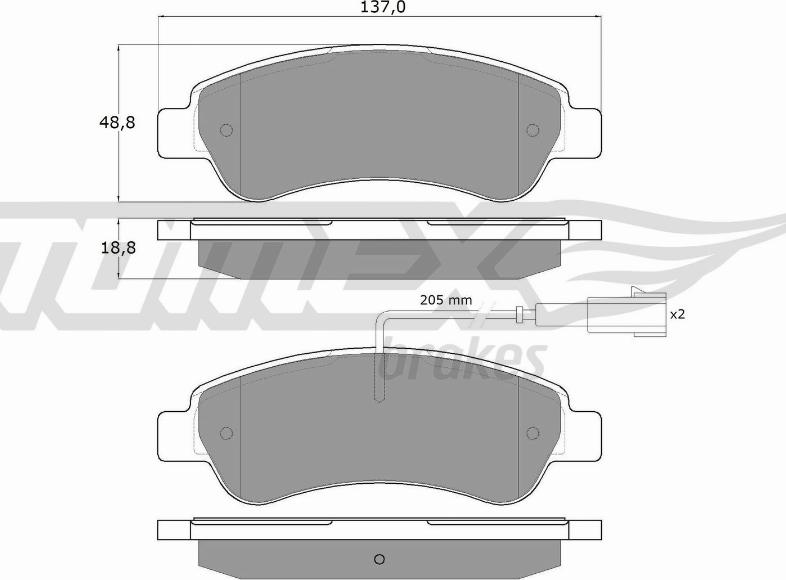 TOMEX brakes TX 18-10 - Set placute frana,frana disc www.parts5.com