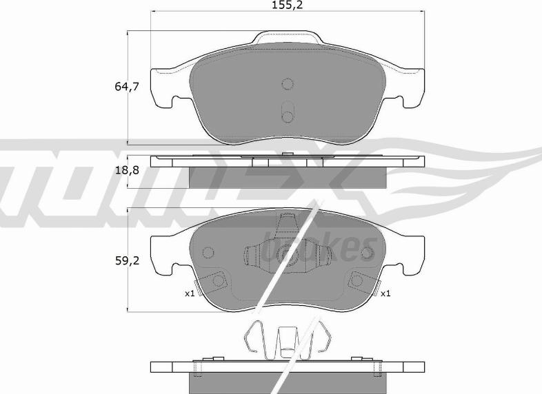 TOMEX brakes TX 18-18 - Komplet pločica, disk-kočnica www.parts5.com