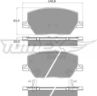 TOMEX brakes TX 18-17 - Brake Pad Set, disc brake www.parts5.com