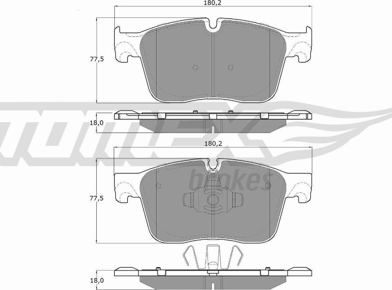 TOMEX brakes TX 18-84 - Komplet zavornih oblog, ploscne (kolutne) zavore www.parts5.com