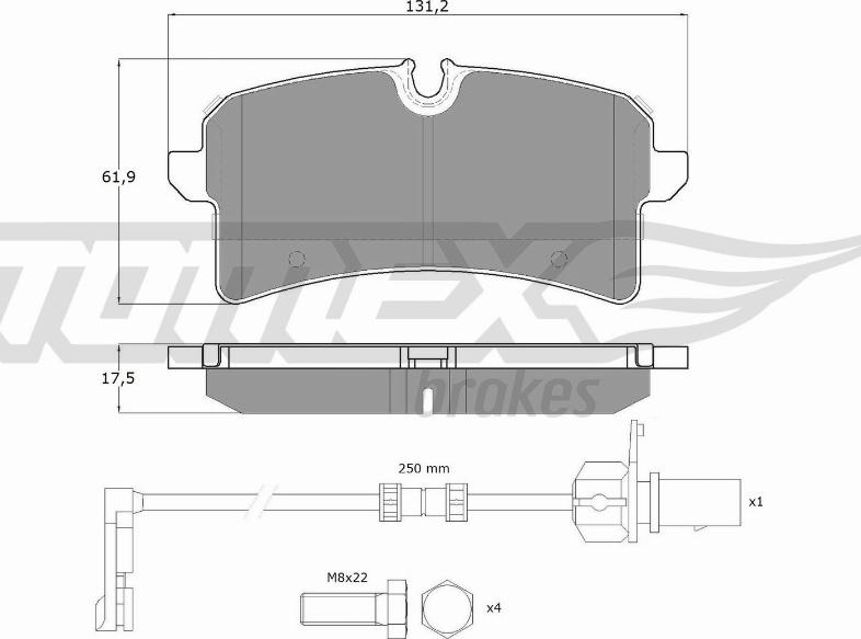 TOMEX brakes TX 18-88 - Zestaw klocków hamulcowych, hamulce tarczowe www.parts5.com