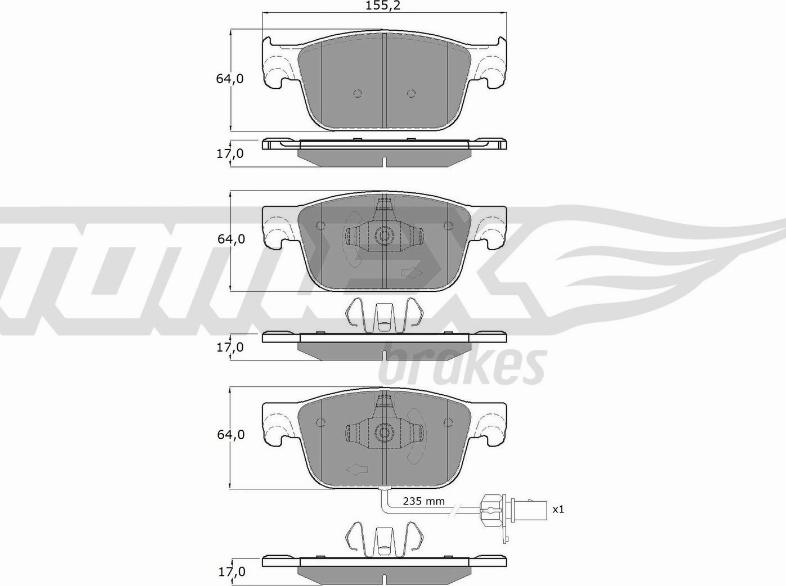 TOMEX brakes TX 18-21 - Set placute frana,frana disc www.parts5.com