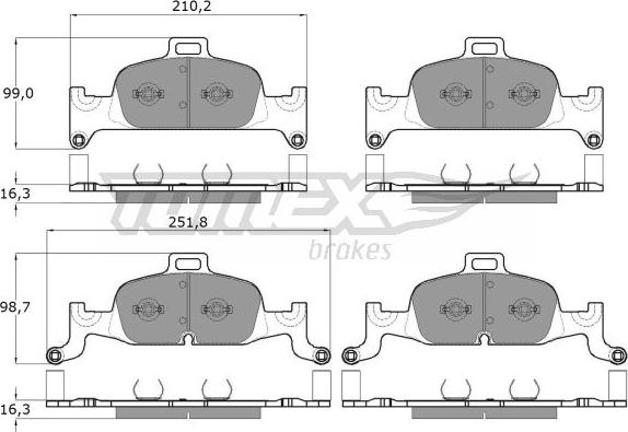 TOMEX brakes TX 18-22 - Piduriklotsi komplekt,ketaspidur www.parts5.com