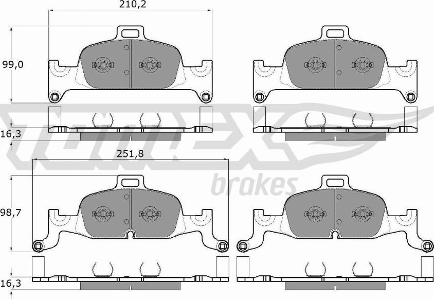 TOMEX brakes TX 18-22 - Piduriklotsi komplekt,ketaspidur www.parts5.com