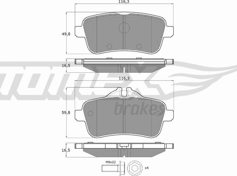 TOMEX brakes TX 18-79 - Тормозные колодки, дисковые, комплект www.parts5.com