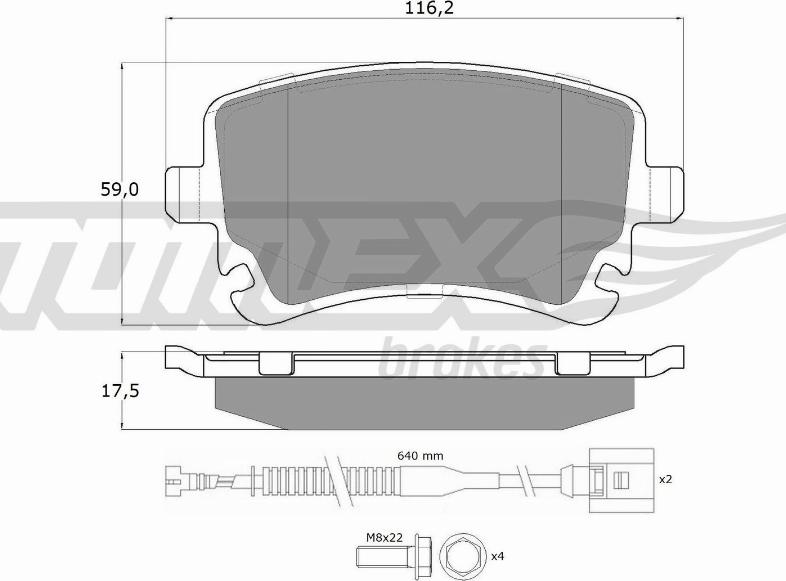 TOMEX brakes TX 13-962 - Fékbetétkészlet, tárcsafék www.parts5.com