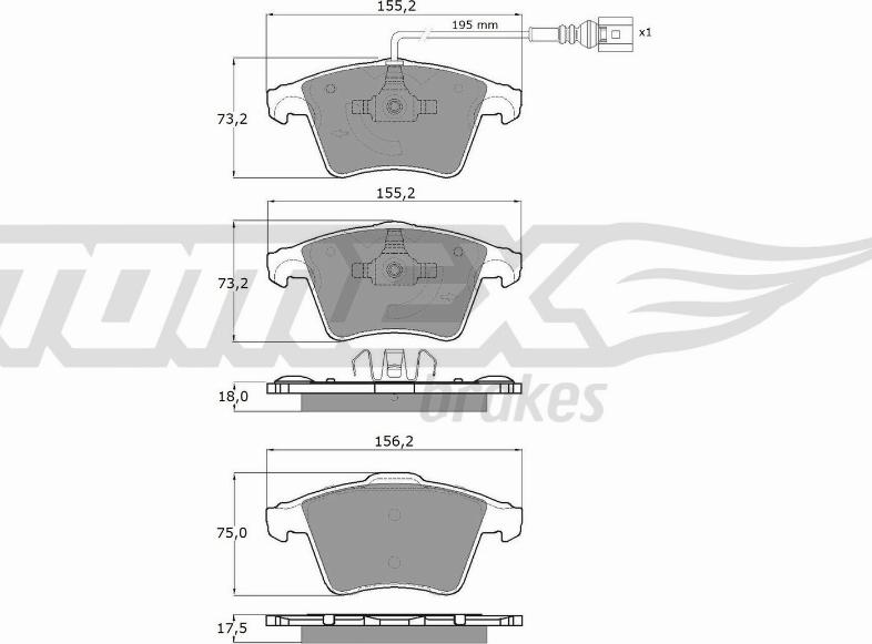 TOMEX brakes TX 13-931 - Brake Pad Set, disc brake parts5.com