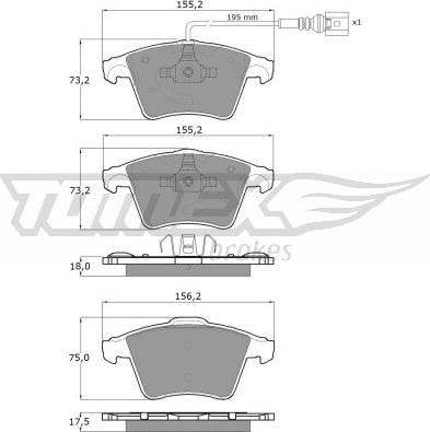 TOMEX brakes TX 13-931 - Σετ τακάκια, δισκόφρενα www.parts5.com