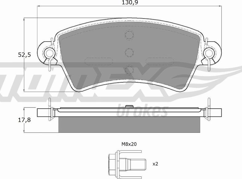 TOMEX brakes TX 13-41 - Sada brzdových platničiek kotúčovej brzdy www.parts5.com