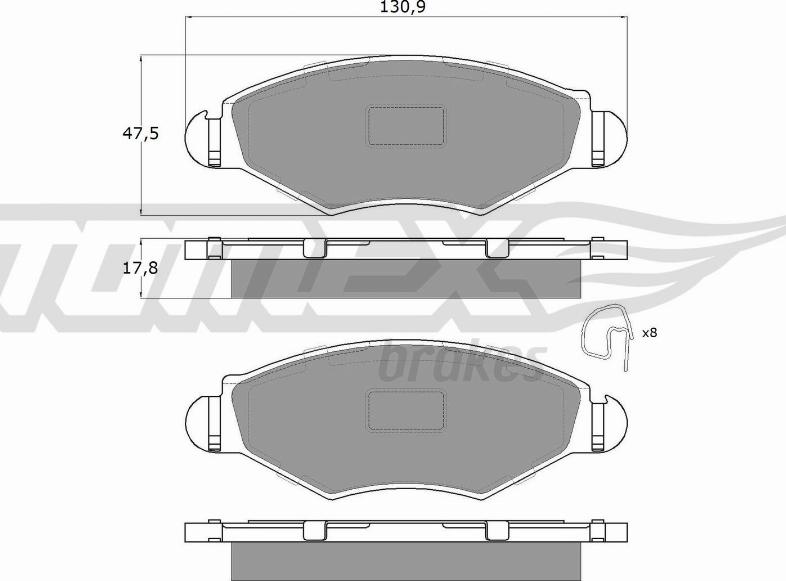 TOMEX brakes TX 13-43 - Тормозные колодки, дисковые, комплект www.parts5.com