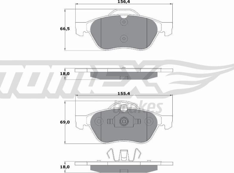 TOMEX brakes TX 13-51 - Piduriklotsi komplekt,ketaspidur www.parts5.com