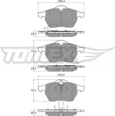 TOMEX brakes TX 13-57 - Brake Pad Set, disc brake www.parts5.com