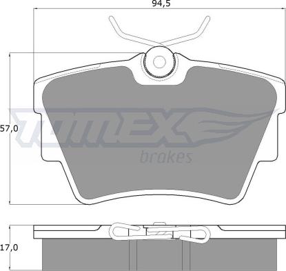 TOMEX brakes TX 13-09 - Zestaw klocków hamulcowych, hamulce tarczowe www.parts5.com