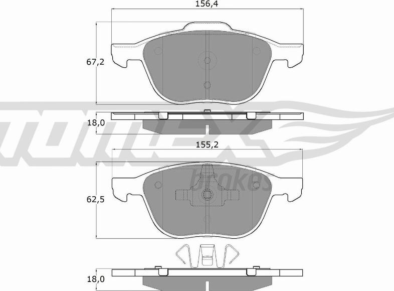 TOMEX brakes TX 13-05 - Тормозные колодки, дисковые, комплект www.parts5.com