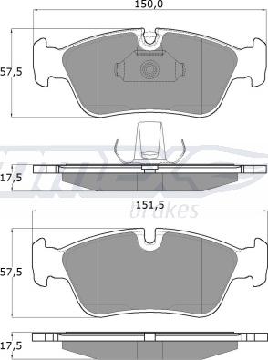 TOMEX brakes TX 13-16 - Set placute frana,frana disc www.parts5.com