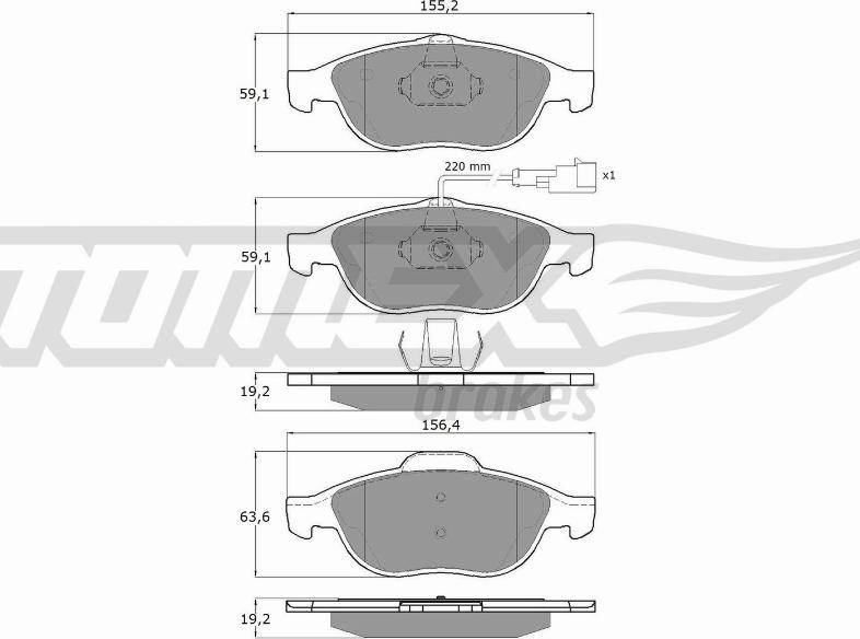 TOMEX brakes TX 13-10 - Brake Pad Set, disc brake parts5.com