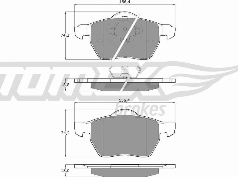 TOMEX brakes TX 13-131 - Komplet pločica, disk-kočnica www.parts5.com