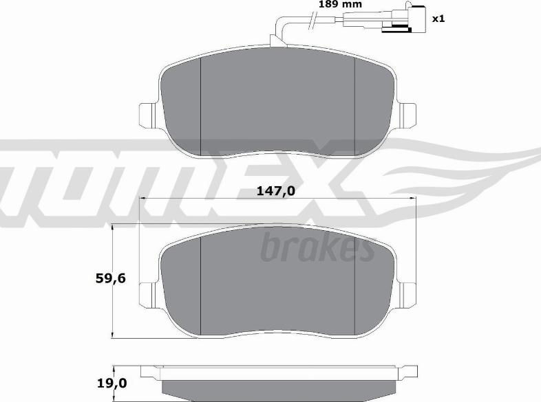 TOMEX brakes TX 13-341 - Piduriklotsi komplekt,ketaspidur www.parts5.com