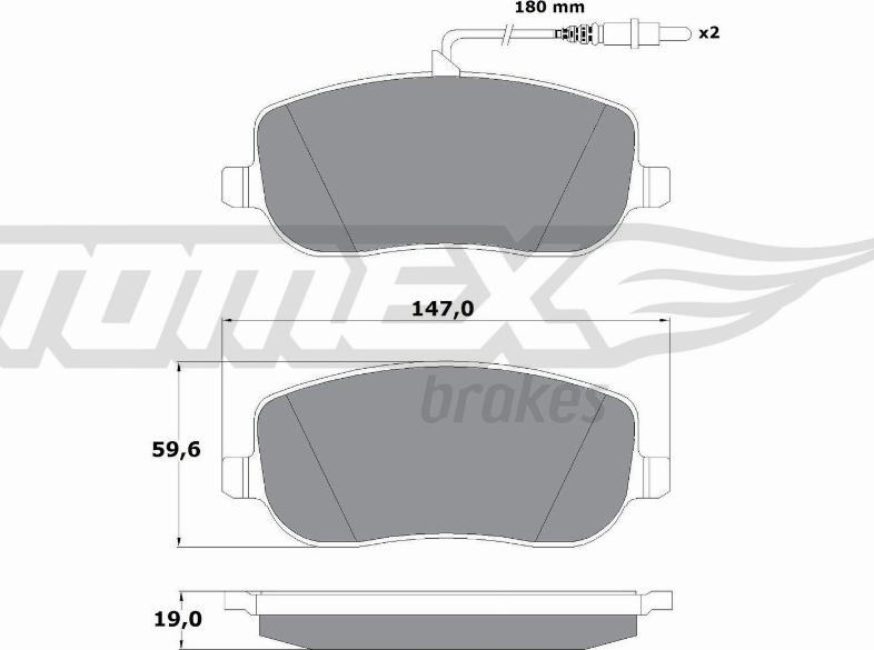 TOMEX brakes TX 13-34 - Piduriklotsi komplekt,ketaspidur www.parts5.com