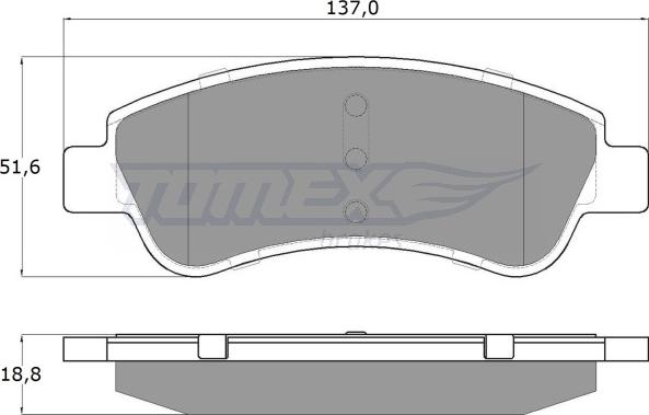 TOMEX brakes TX 13-27 - Sada brzdových platničiek kotúčovej brzdy www.parts5.com