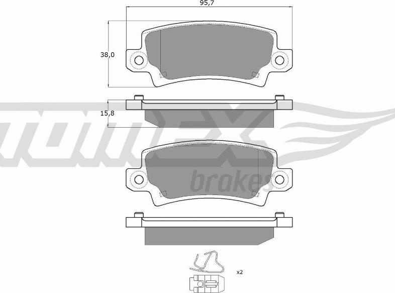 TOMEX brakes TX 13-75 - Тормозные колодки, дисковые, комплект www.parts5.com