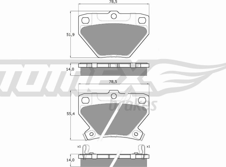 TOMEX brakes TX 13-77 - Set placute frana,frana disc www.parts5.com