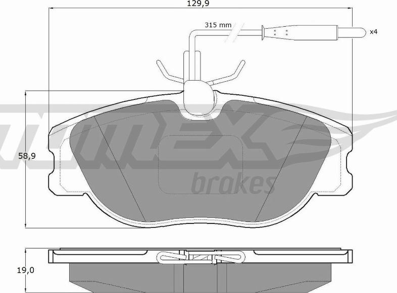 TOMEX brakes TX 12-442 - Brake Pad Set, disc brake www.parts5.com