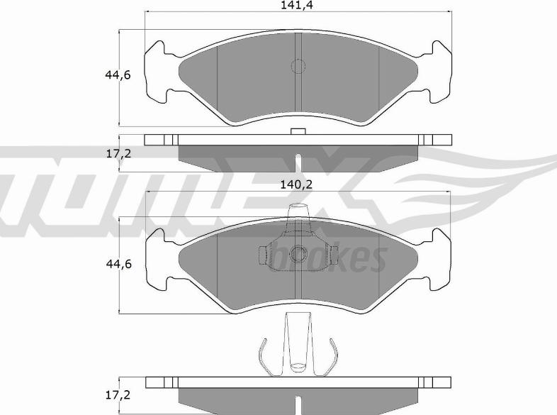 TOMEX brakes TX 12-54 - Тормозные колодки, дисковые, комплект www.parts5.com