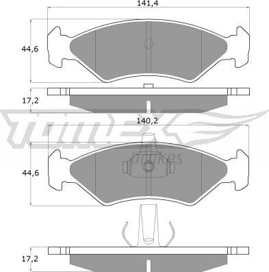 TOMEX brakes TX 12-54 - Тормозные колодки, дисковые, комплект www.parts5.com