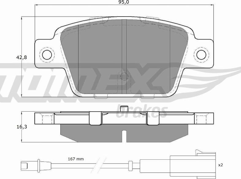 TOMEX brakes TX 12-511 - Тормозные колодки, дисковые, комплект www.parts5.com