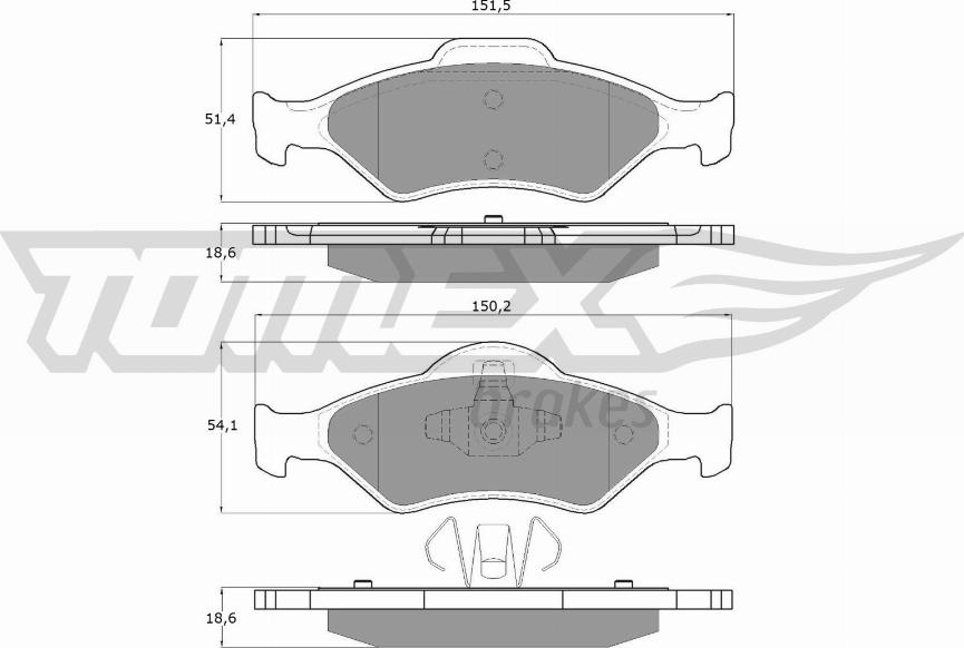 TOMEX brakes TX 12-53 - Brake Pad Set, disc brake parts5.com